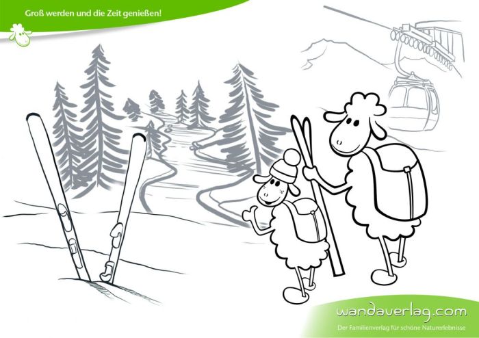 Ausmalbilder für Wanderungen